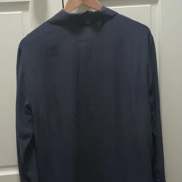 Valentino Dark Blue Silk Shirt - Picture 5 of 5